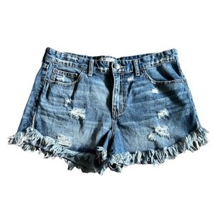 Free People Distressed Frayed Hem High Rise Jean‎ Shorts Sz. 31